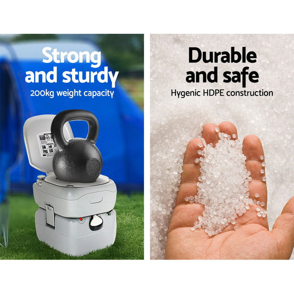Weisshorn 22L Portable Camping Toilet Outdoor Flush Potty Boating Portable Toilets & Accessories