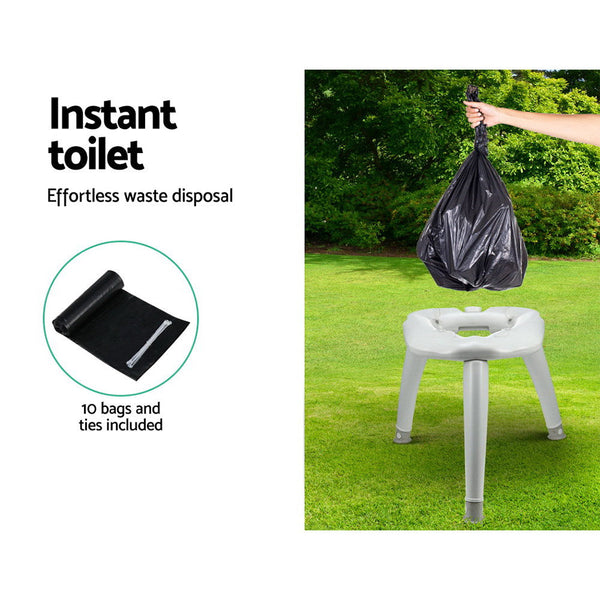 Weisshorn Portable Folding Toilet Camping Outdoor Caravan Plastic Bag Portable Toilets & Accessories