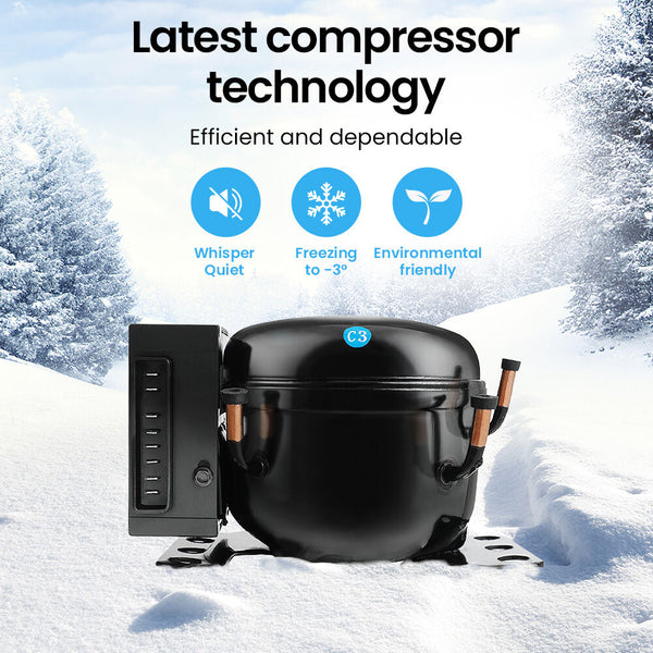 Gecko 70L Bar Fridge And Freezer 12V/24V For Camping Caravans Black Portable Fridges