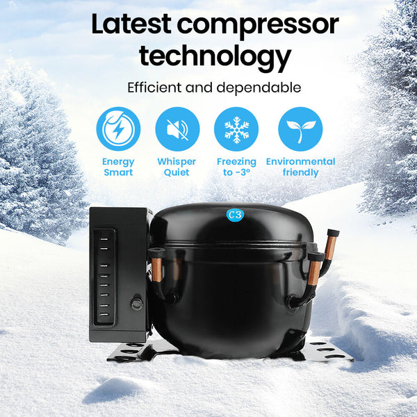 Gecko 95L Upright Fridge Freezer Camping Caravans Bar Fridges 12V/24V/240V Refrigerator Portable Fridges