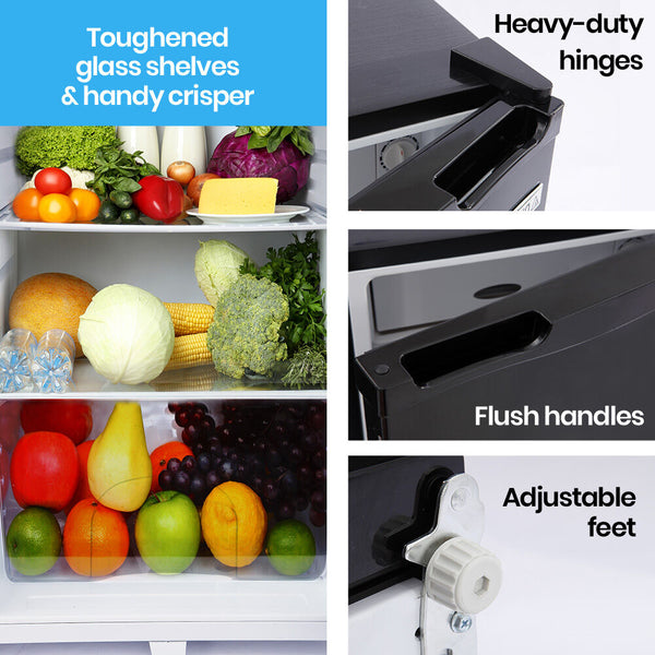 Gecko 95L Upright Fridge Freezer Camping Caravans Bar Fridges 12V/24V/240V Refrigerator Portable Fridges
