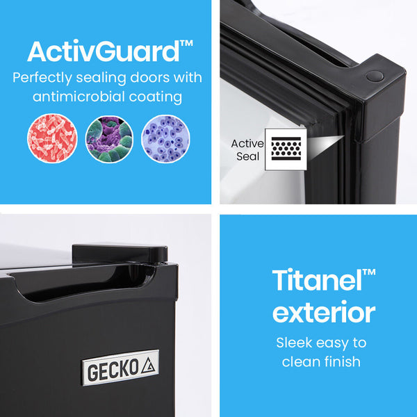 Gecko 95L Upright Fridge Freezer Camping Caravans Bar Fridges 12V/24V/240V Refrigerator Portable Fridges