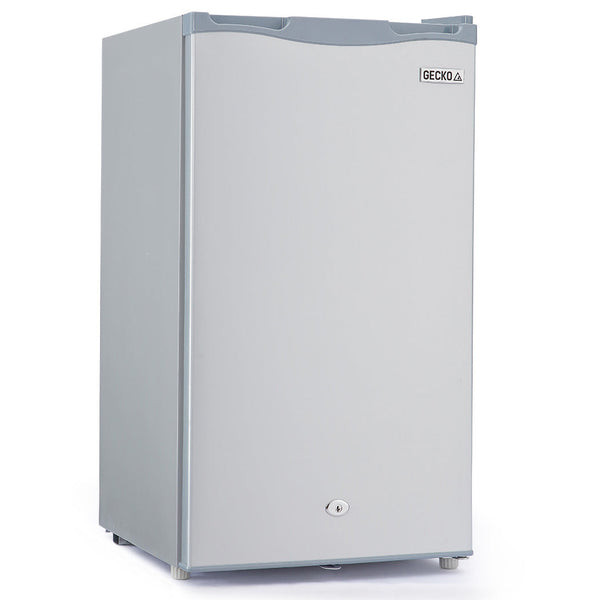 Gecko 95L Upright Fridge And Freezer 12V/24V/240V For Camping Caravans Silver Portable Fridges