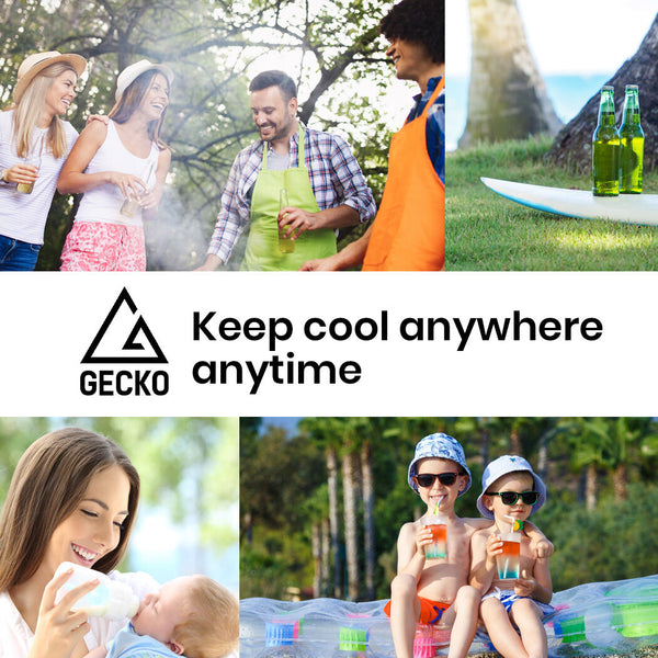 Gecko 95L Fridge Freezer Camping Motorhome Upright Fridges 12V/24V/240V Silver Portable Fridges