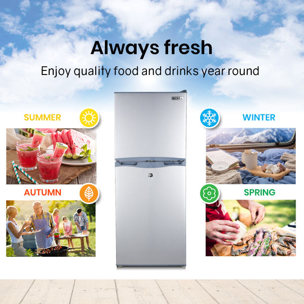 Gecko 125Lfridge Freezer Camping Motorhomeupright Fridges 12V/24V/240V Silver Portable Fridges