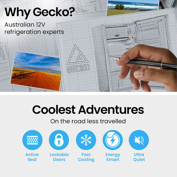 Gecko 125Lfridge Freezer Camping Motorhomeupright Fridges 12V/24V/240V Silver Portable Fridges