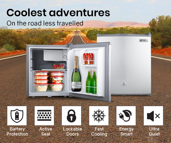 Gecko 57L Camping Bar Fridge With Freezer 12V/24V/240V Portable Fridges