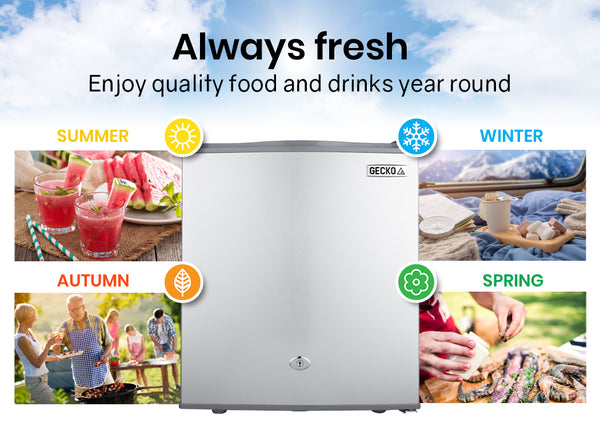 Gecko 57L Camping Bar Fridge With Freezer 12V/24V/240V Portable Fridges
