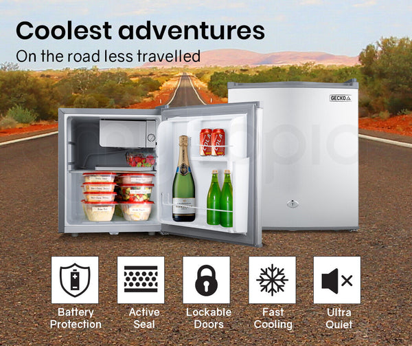 Gecko 57L Camping Bar Fridge With Freezer 12V/24V/240V Portable Fridges