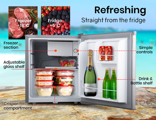 Gecko 57L Camping Bar Fridge With Freezer 12V/24V/240V Portable Fridges