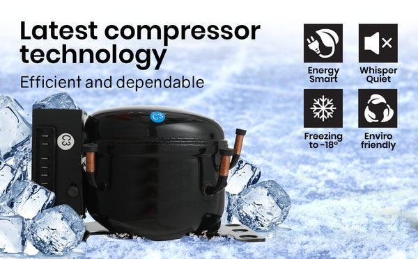 Gecko 57L Camping Bar Fridge With Freezer 12V/24V/240V Portable Fridges