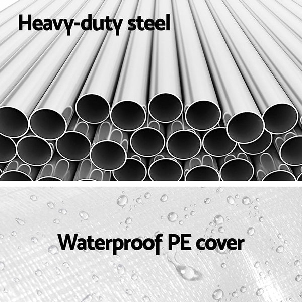 Instahut Carports 3X6m Carport Kits Steel Shelter Gazebo Canopy Garage Portable Garden Shed Shade Sails