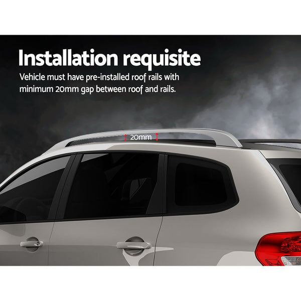 Universal Car Pod Aluminium Cross Bars Upgraded Holder 111Cm Silver Roof Racks