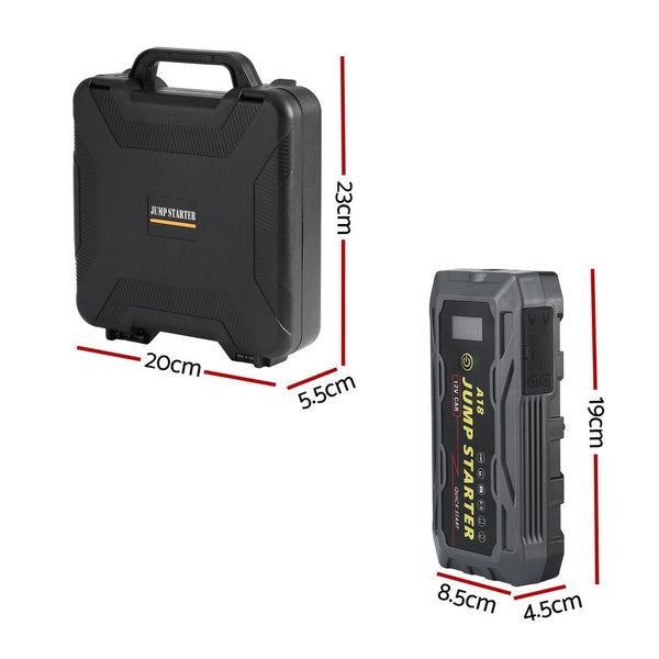 Giantz 2000A Portable Car Jump Starter 12V Lithium Battery Booster Pack Power Bank & Jumper Cables Jump Starters