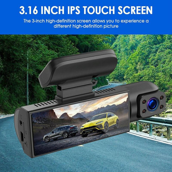 3.16 Inch 1080P Hd Night Vision Front And Inside Dual Lenses Driving Recorder Other Car Video