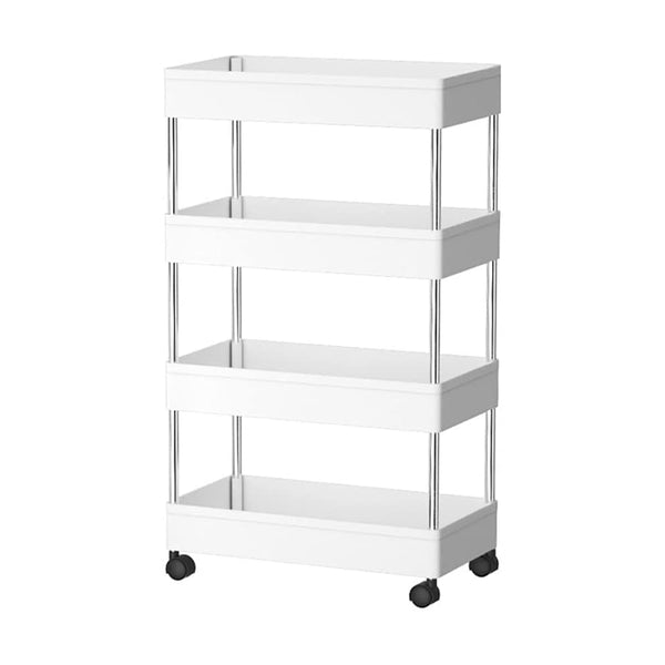 Carla Home Slim Storage Cart Organizer Trolley With Wheels For Kitchen Bathroom Laundry & Narrow Spaces (4 Tier) Kitchen Carts