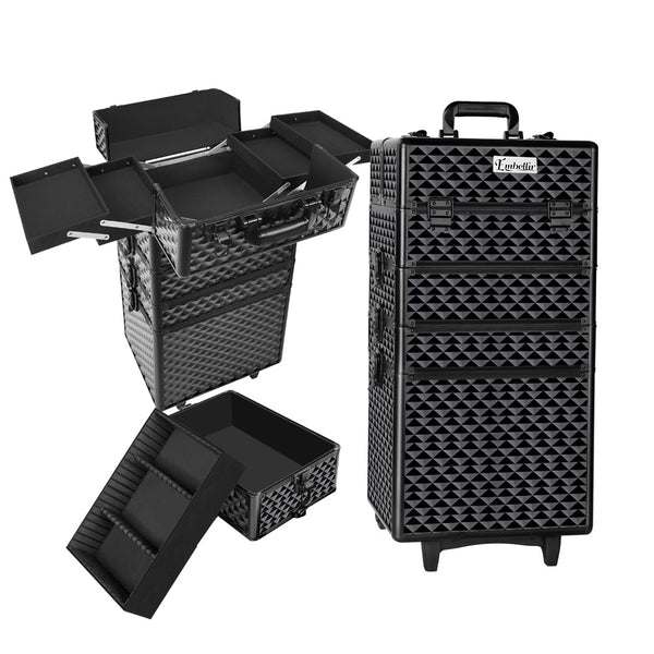 Embellir Makeup Case Beauty Trolley Cosmetic Organiser Box Travel Wheels Diamond Makeup Bags & Cases