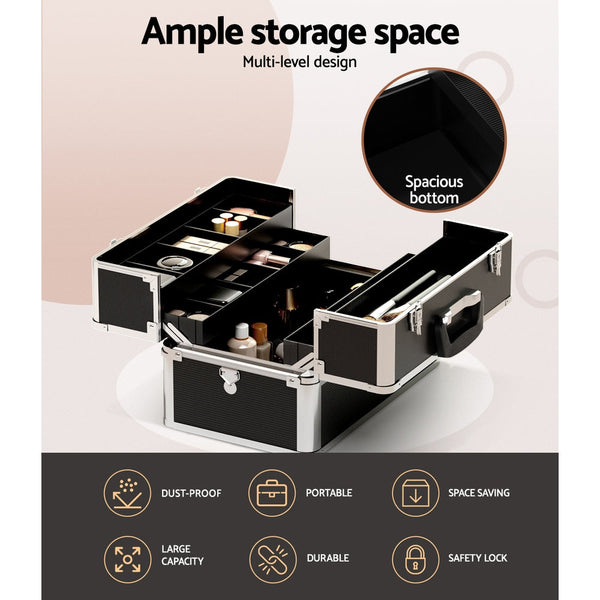 Embellir Cosmetic Beauty Makeup Case Black Makeup Bags & Cases