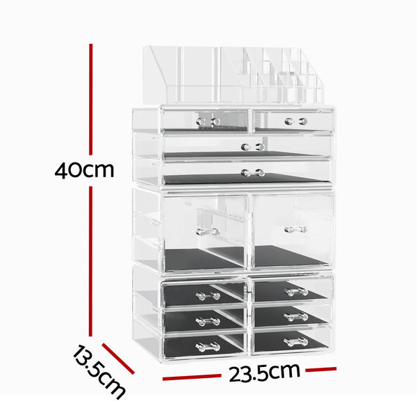 Embellir Makeup Case Acrylic Cosmetic Organizer Storage Box Jewellery Holder Makeup Bags & Cases