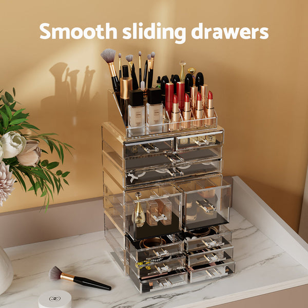 Embellir Makeup Case Acrylic Cosmetic Organizer Storage Box Jewellery Holder Makeup Bags & Cases