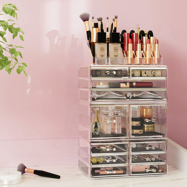 Embellir Makeup Case Acrylic Cosmetic Organizer Storage Box Jewellery Holder Makeup Bags & Cases