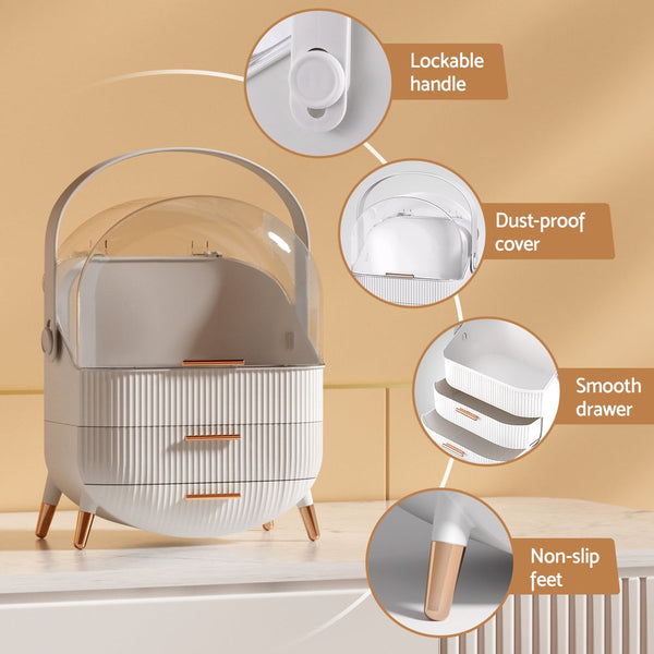 Embellir Makeup Case Portable Cosmetic Organizer Storage Box Jewellery Holder Makeup Bags & Cases