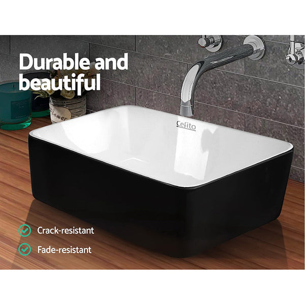 Cefito Bathroom Basin Ceramic Vanity Sink Hand Wash Bowl 48X37cm Bathroom Sinks
