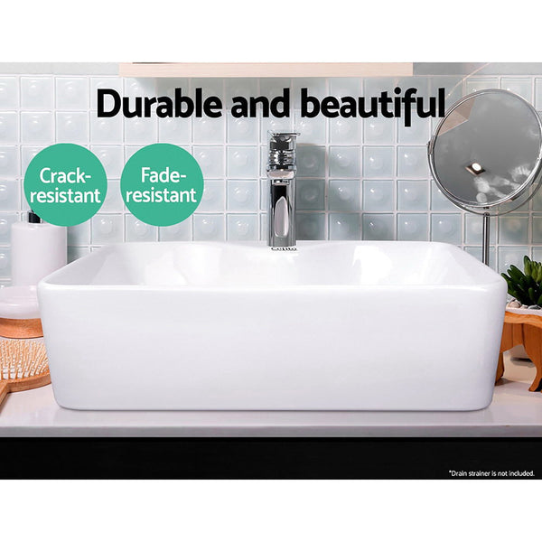 Cefito Bathroom Basin Ceramic Vanity Sink Hand Wash Bowl 48X38cm Bathroom Sinks