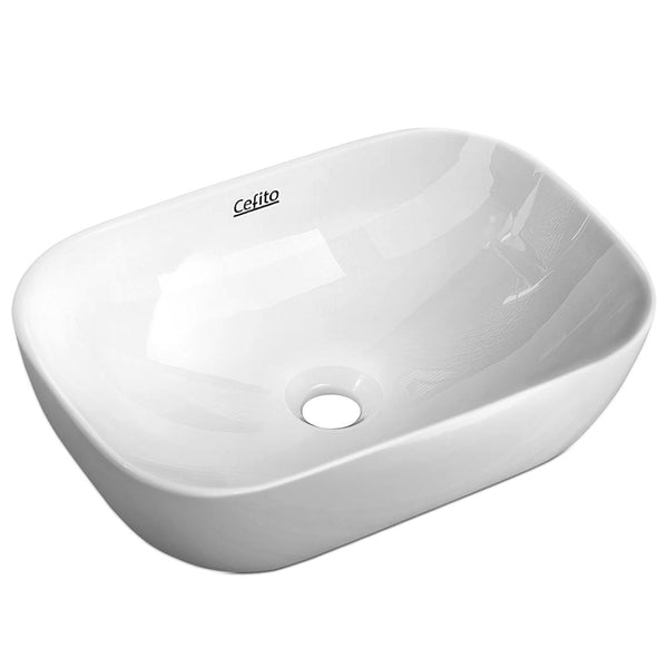 Cefito Bathroom Basin Ceramic Vanity Sink Hand Wash Bowl 46X33cm Bathroom Sinks