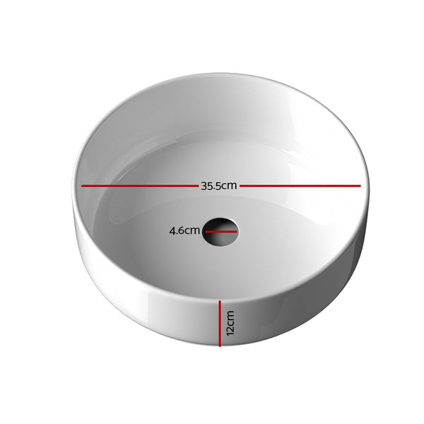 Cefito Bathroom Basin Ceramic Vanity Sink Hand Wash Bowl 35X12cm Bathroom Sinks