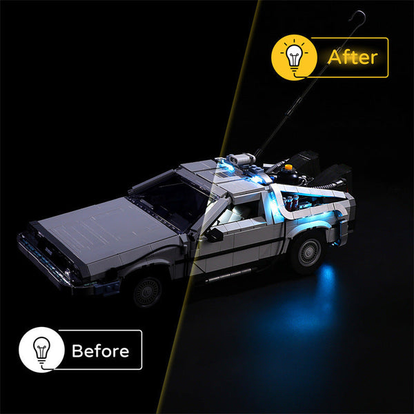 Compatible With Lego 10300 Back To The Future Time Machine Led Lighting Mechanical Assembly Toy Models Building Blocks