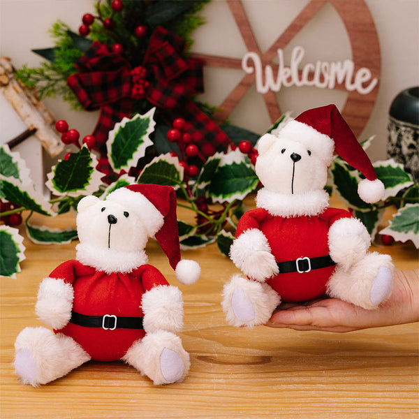 Christmas Teddy Bear Figurine Ornament Seasonal Decorations