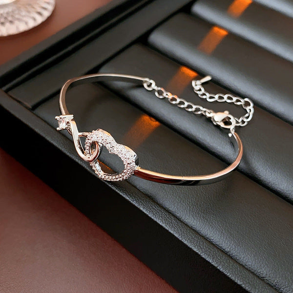 Infinite Symbol Hollow Heart Bracelet For Daughter With Gift Box Ideal Her Birthday Party Adult Bracelets