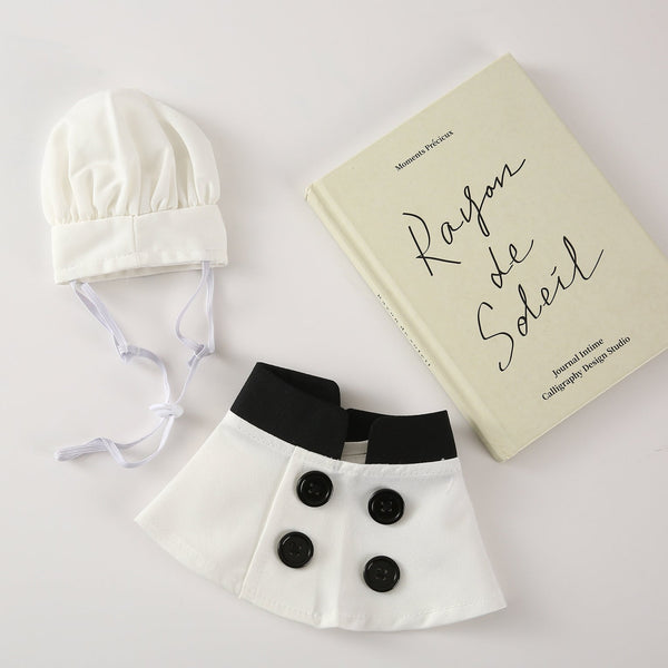 Dog Chef Costume Hat Set Pet Clothing Porch Goose Halloween Cosplay Dog Costumes