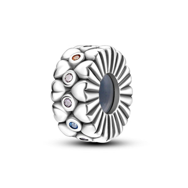 Veile Studios Copper Plated S925 Silver Colourful Heart Clip Beads String Diy Bracelet Necklace Bracelets