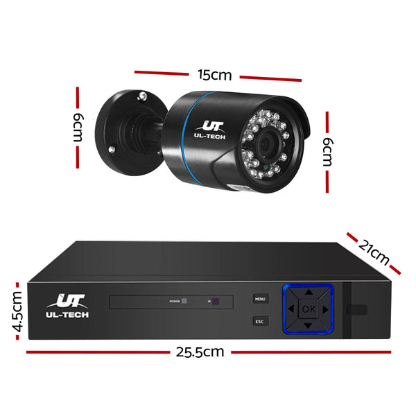 Ul Tech Cctv Security System 4Ch Dvr 4 Cameras 4Tb Hard Drive Security Cameras