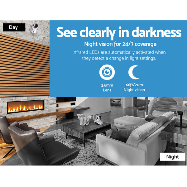 Ul Tech 1080P Wireless Ip Camera Security Wifi White Security Cameras