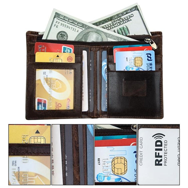Detachable Card Holder Leather Wallet For Men Antimagnetic Rfid Wallets