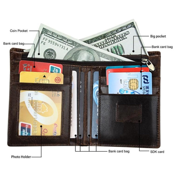 Detachable Card Holder Leather Wallet For Men Antimagnetic Rfid Wallets