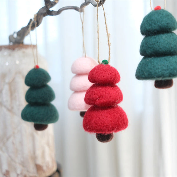 Christmas Mini Three Layer Felt Tree Ornament For Holiday Decoration Diy Craft Hanging Seasonal Decorations