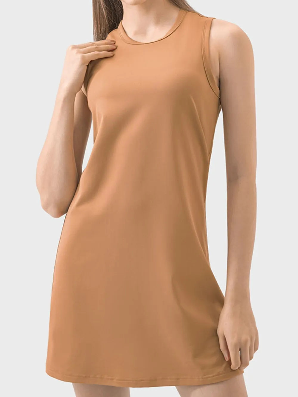 Round Neck Sleeveless Active Dress Dresses