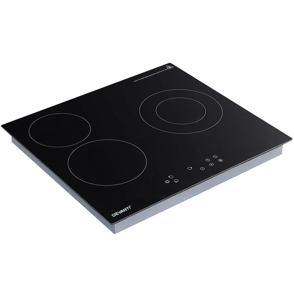 Devanti Electric Ceramic Cooktop 60Cm Kitchen Cooker 4 Burner Hob Touch Control 5200W Cooktops