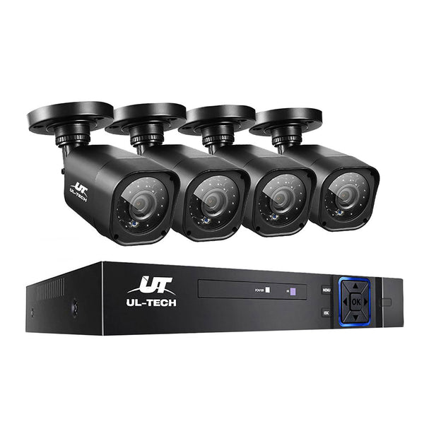 Ul Tech Cctv Security System 4Ch Dvr 4 Cameras 1080P Security Cameras