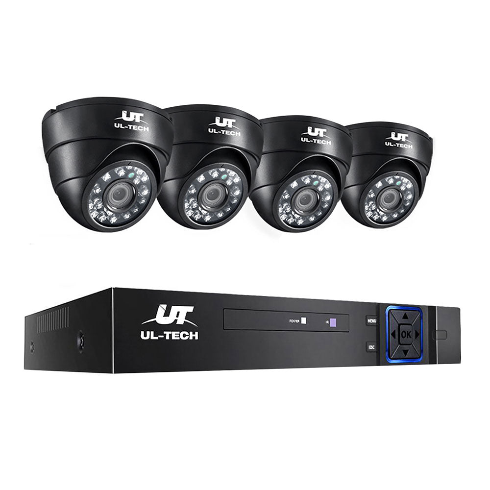 Ul Tech Cctv Security System 8Ch Dvr 4 Cameras 1080P Security Cameras