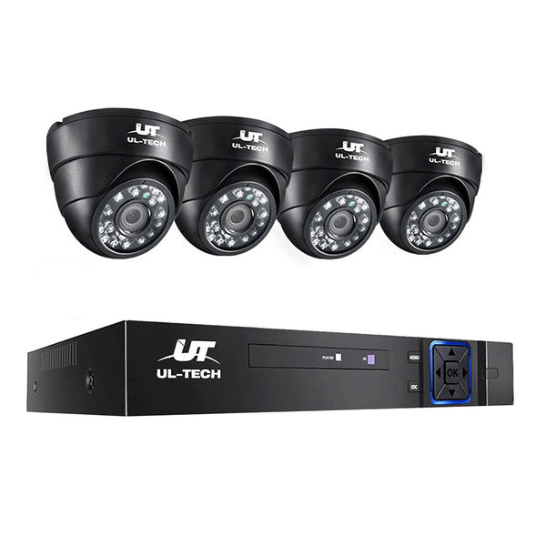 Ul Tech Cctv Security System 8Ch Dvr 4 Cameras 1080P Security Cameras