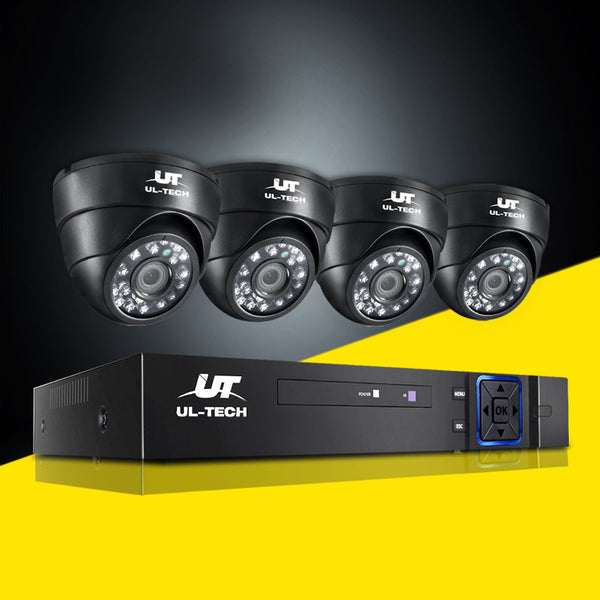 Ul Tech Cctv Security System 8Ch Dvr 4 Cameras 1080P Security Cameras
