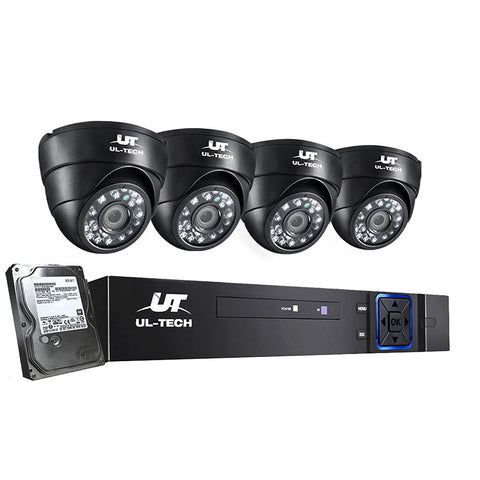 Ul Tech Cctv Security System 8Ch Dvr 4 Cameras 1Tb Hard Drive Security Cameras