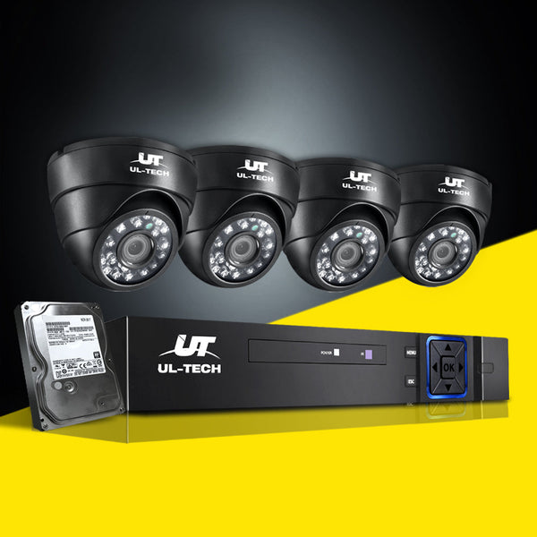 Ul Tech Cctv Security System 8Ch Dvr 4 Cameras 1Tb Hard Drive Security Cameras