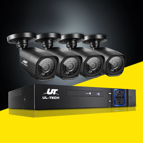 Ul Tech Cctv Security System 8Ch Dvr 4 Cameras 1080P Security Cameras