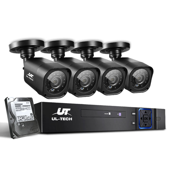 Ul Tech Cctv Security System 8Ch Dvr 4 Cameras 2Tb Hard Drive Security Cameras